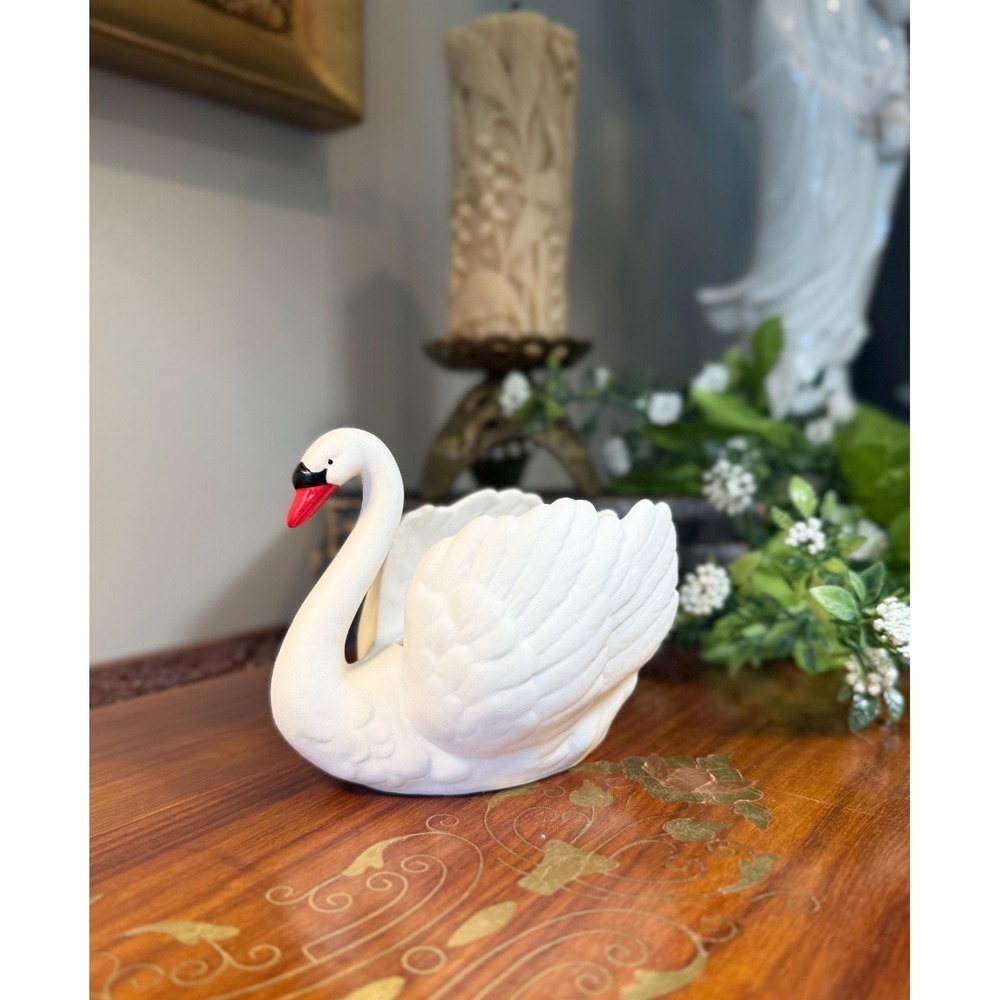Vintage Goebel Swan Figurine • White Bisque Porcelain • West Germany